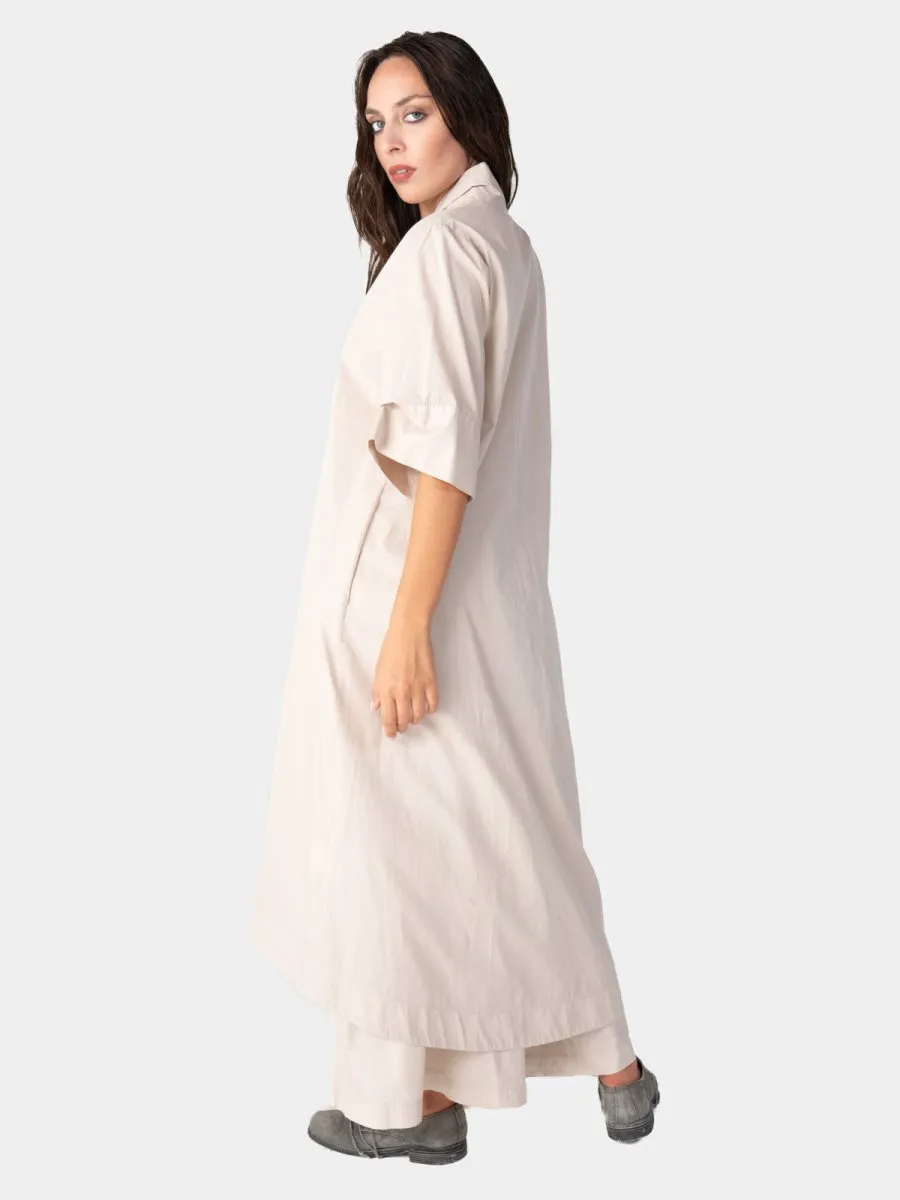 Paneled V-Neck Midi Dress