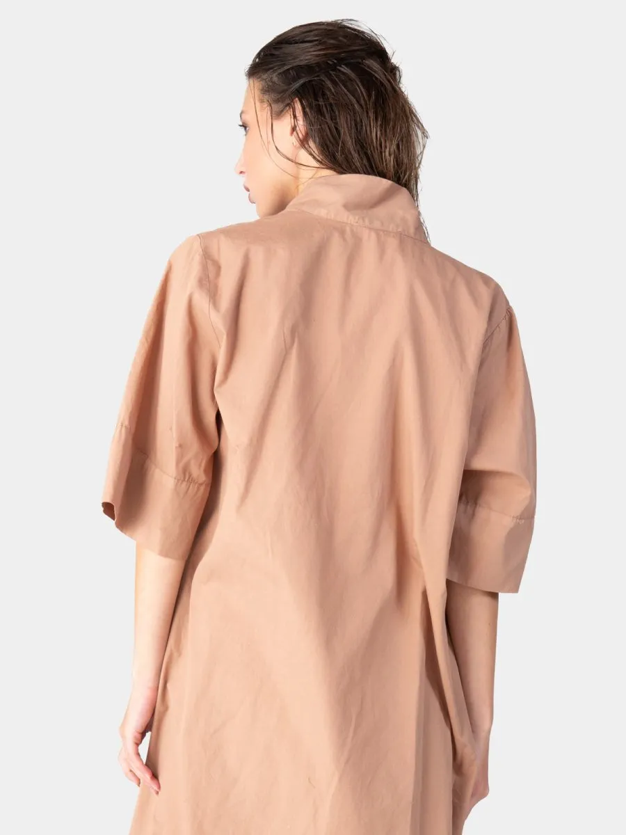Paneled V-Neck Midi Dress