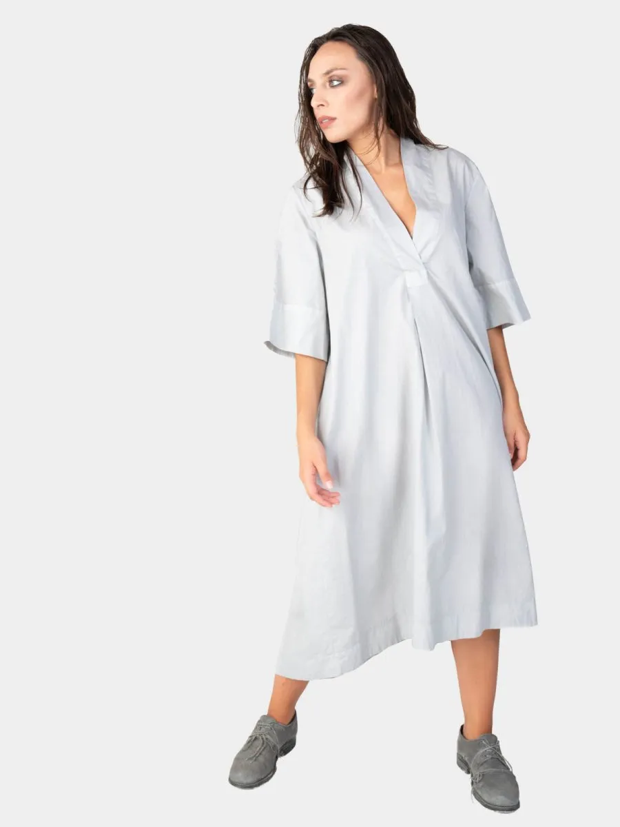 Paneled V-Neck Midi Dress