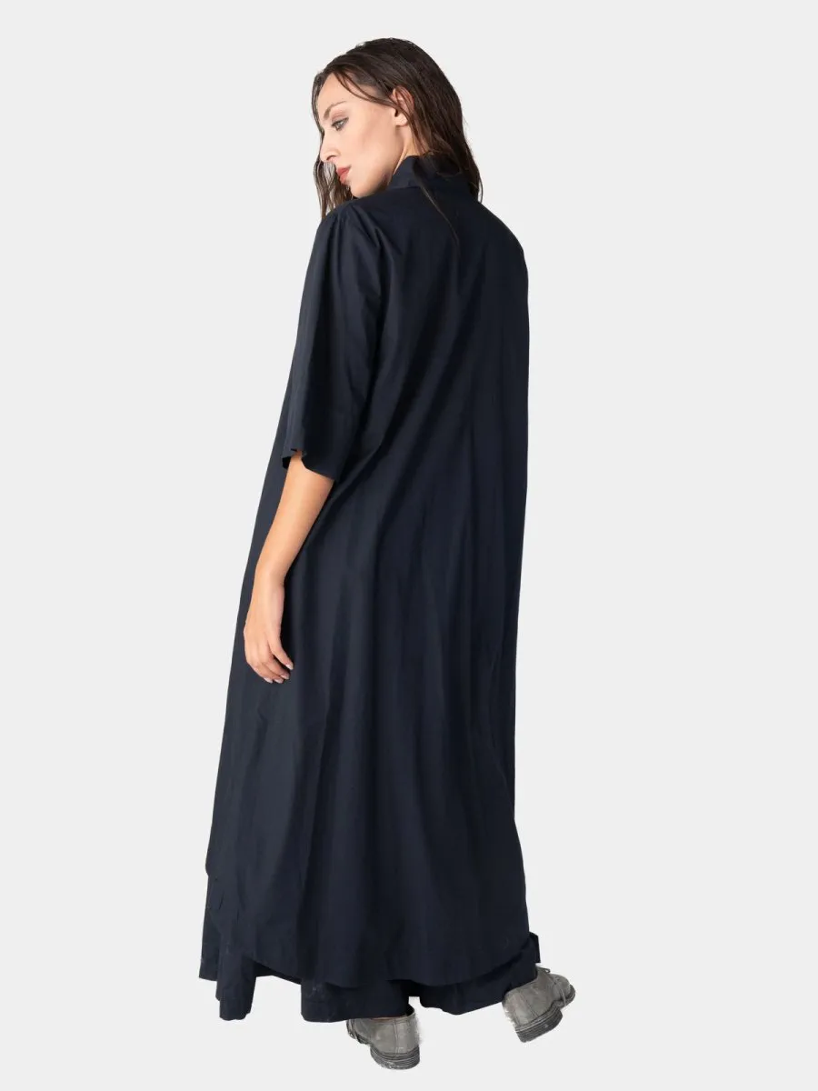 Paneled V-Neck Midi Dress