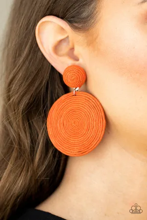 Paparazzi -Circulate The Room - Orange  Earrings