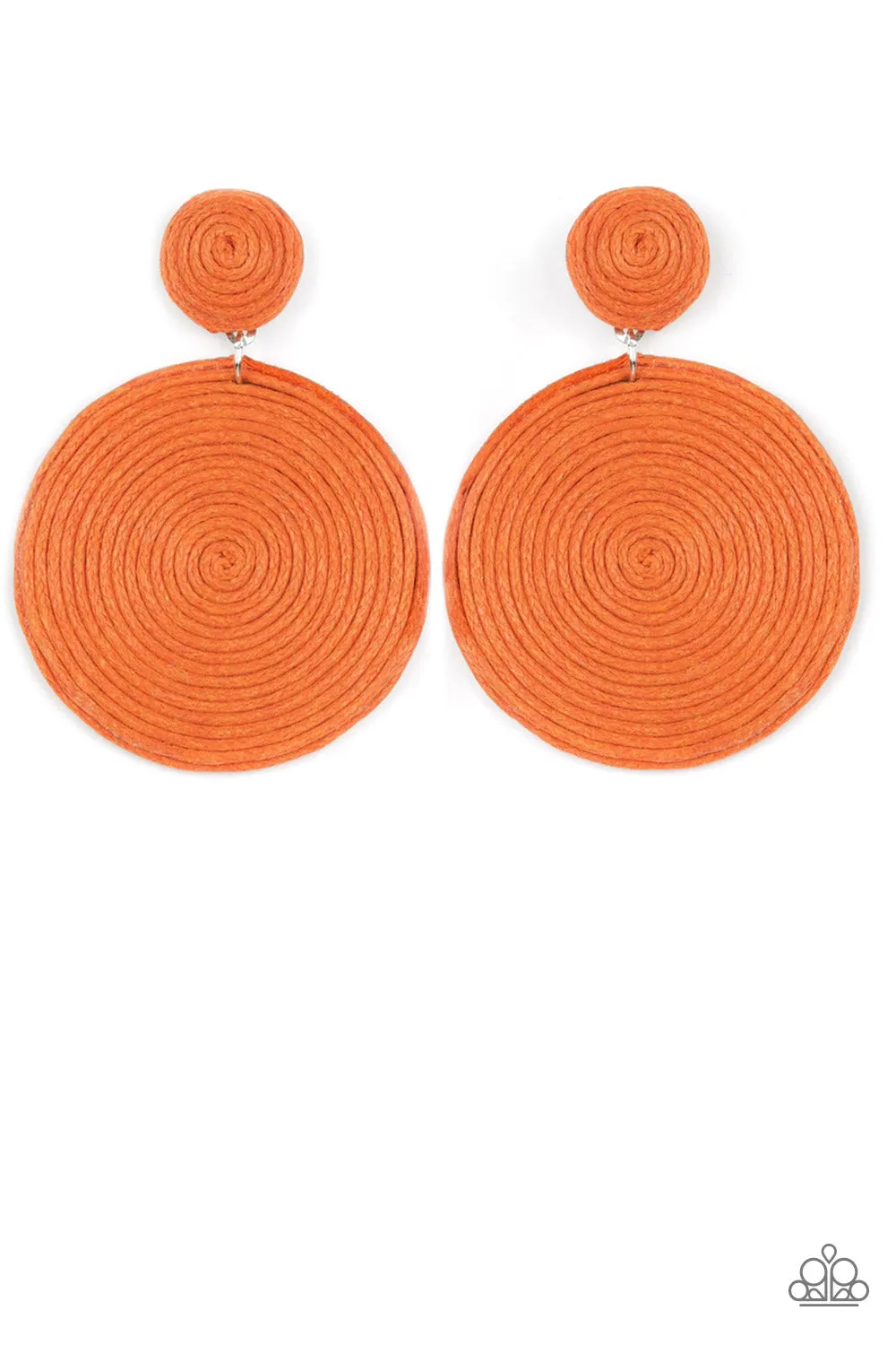Paparazzi -Circulate The Room - Orange  Earrings
