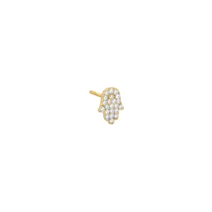 Pavé Mini Hamsa Stud Earring