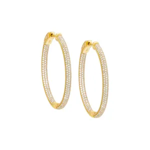 Pavé Oval Large Hoop Earring