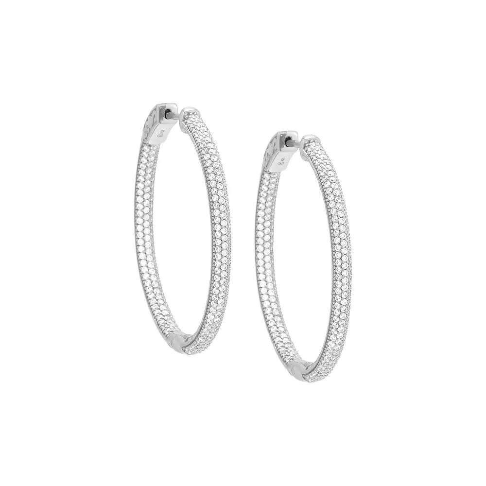 Pavé Oval Large Hoop Earring