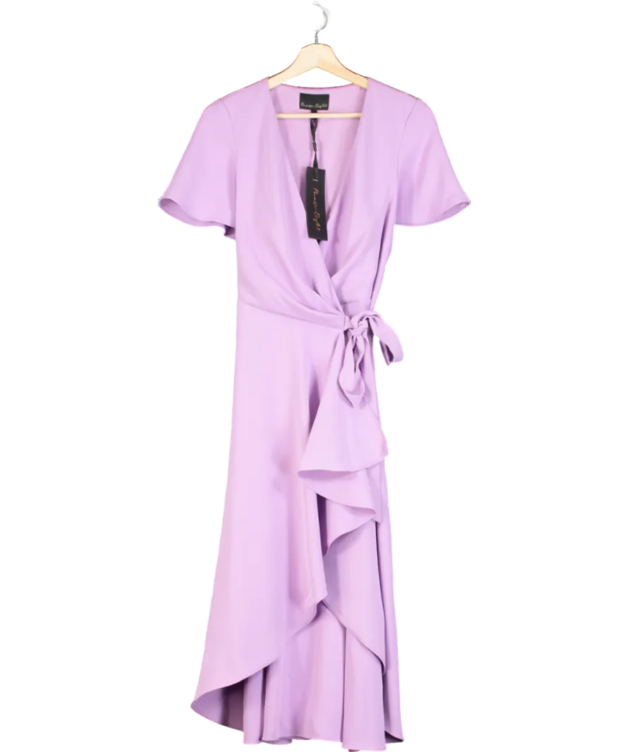 Phase Eight Lilac Julissa Ruffle Wrap Midi Dress UK 10
