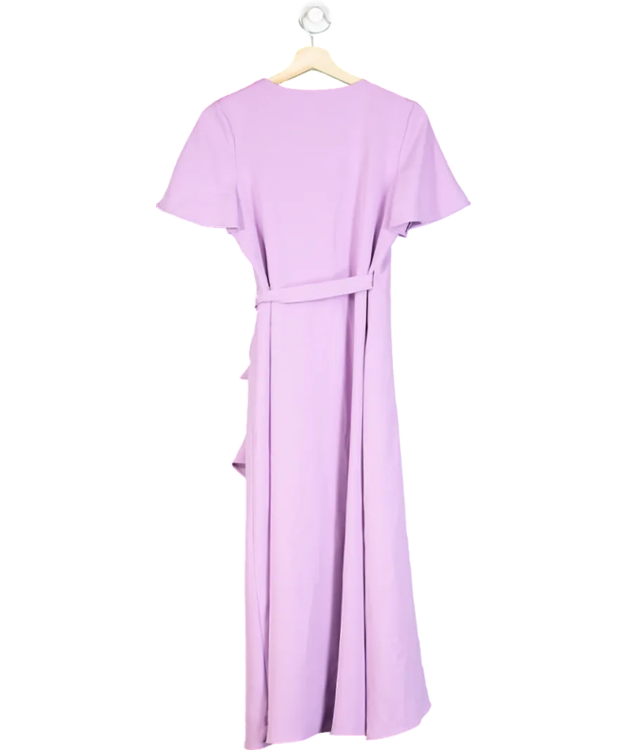 Phase Eight Lilac Julissa Ruffle Wrap Midi Dress UK 10