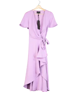 Phase Eight Lilac Julissa Ruffle Wrap Midi Dress UK 10