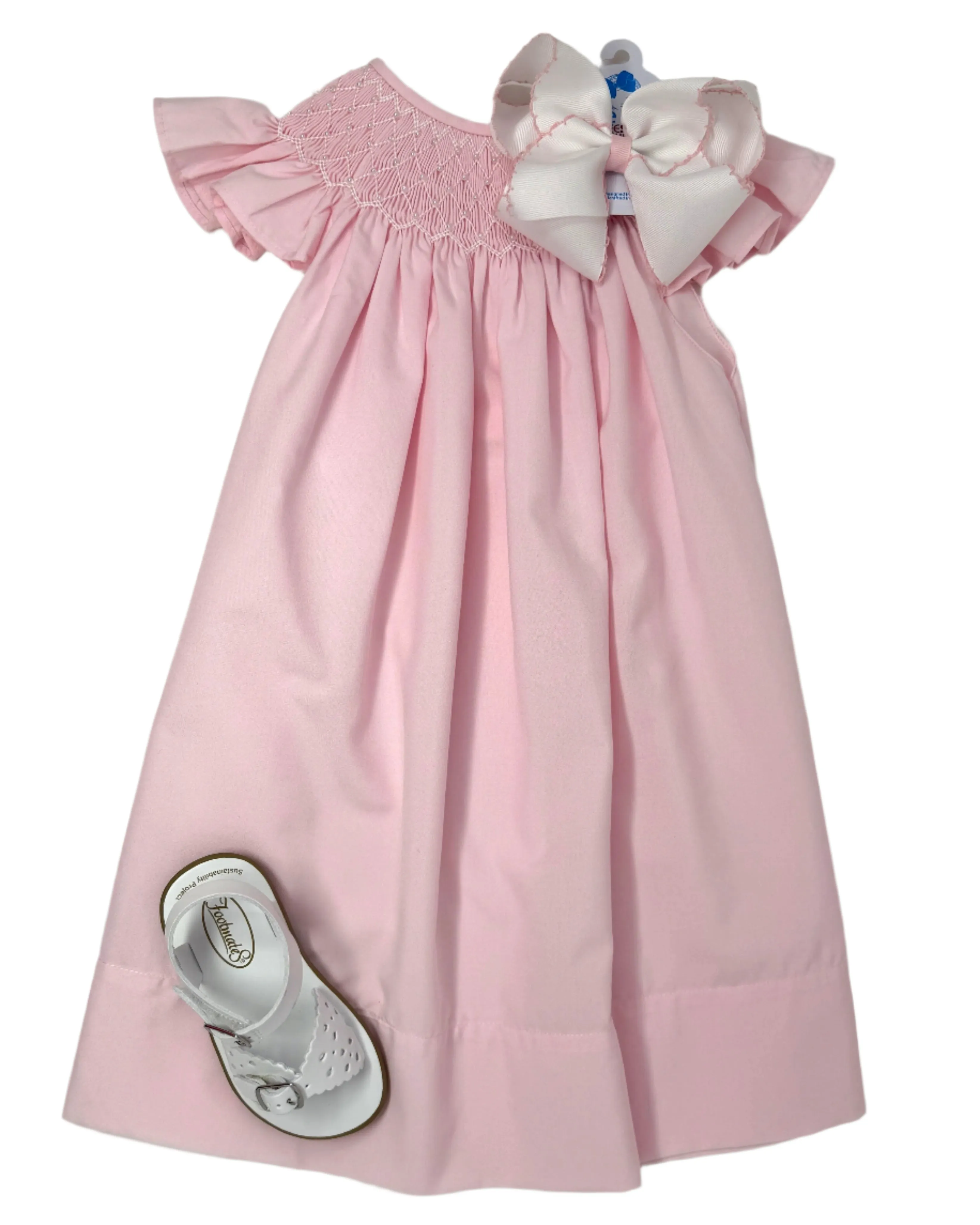 Pink Catherine Pearl Smocked Dress