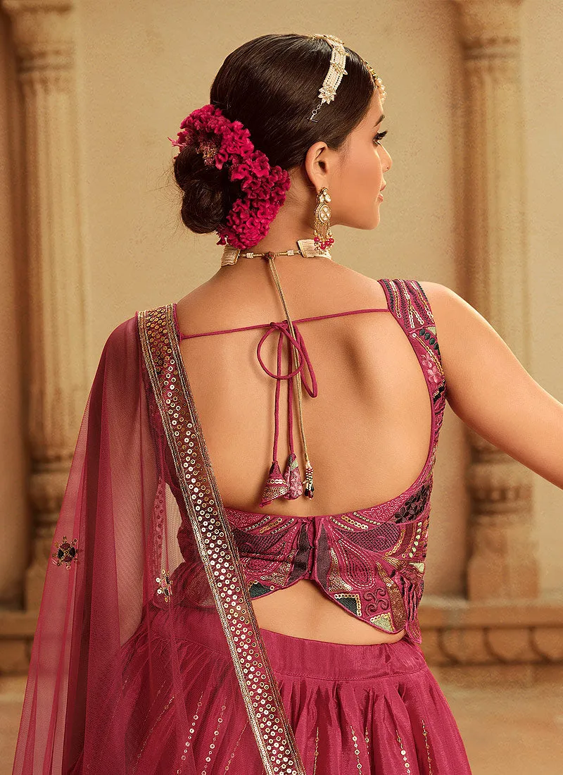 Pink Shaded Heavy Embroidered Stylish Lehenga Choli