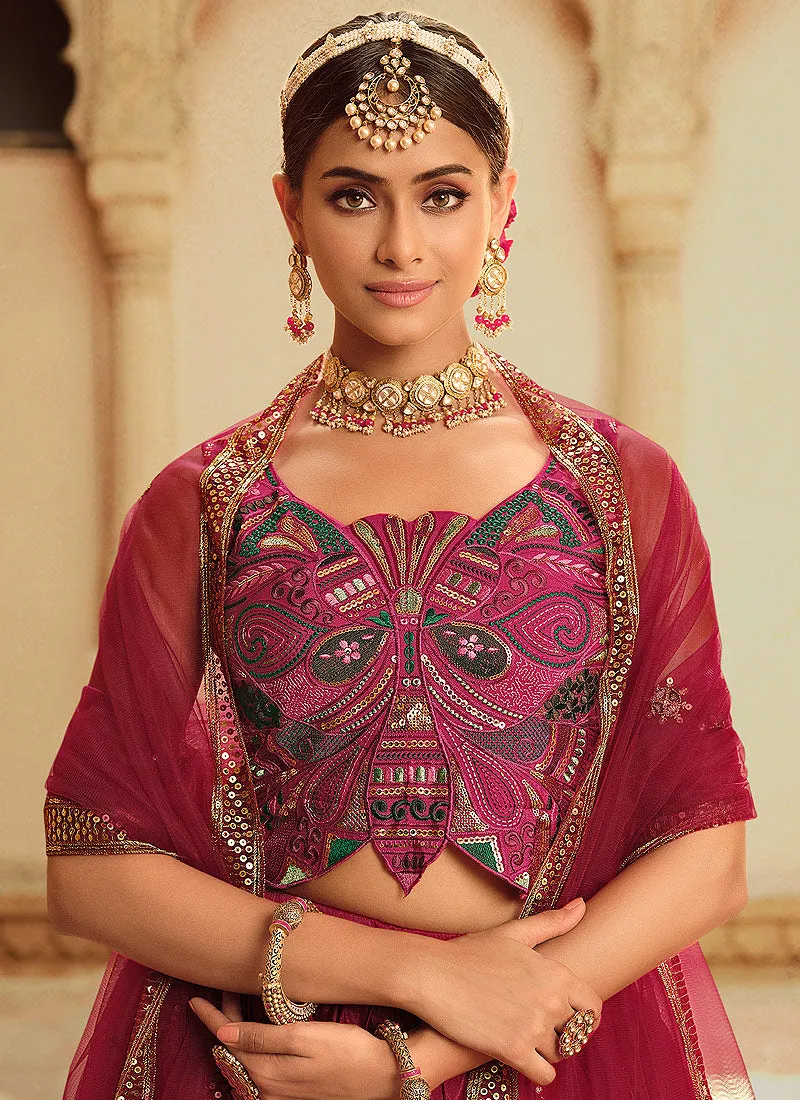 Pink Shaded Heavy Embroidered Stylish Lehenga Choli