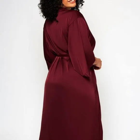 Plus Size Tania Robe- Burgundy