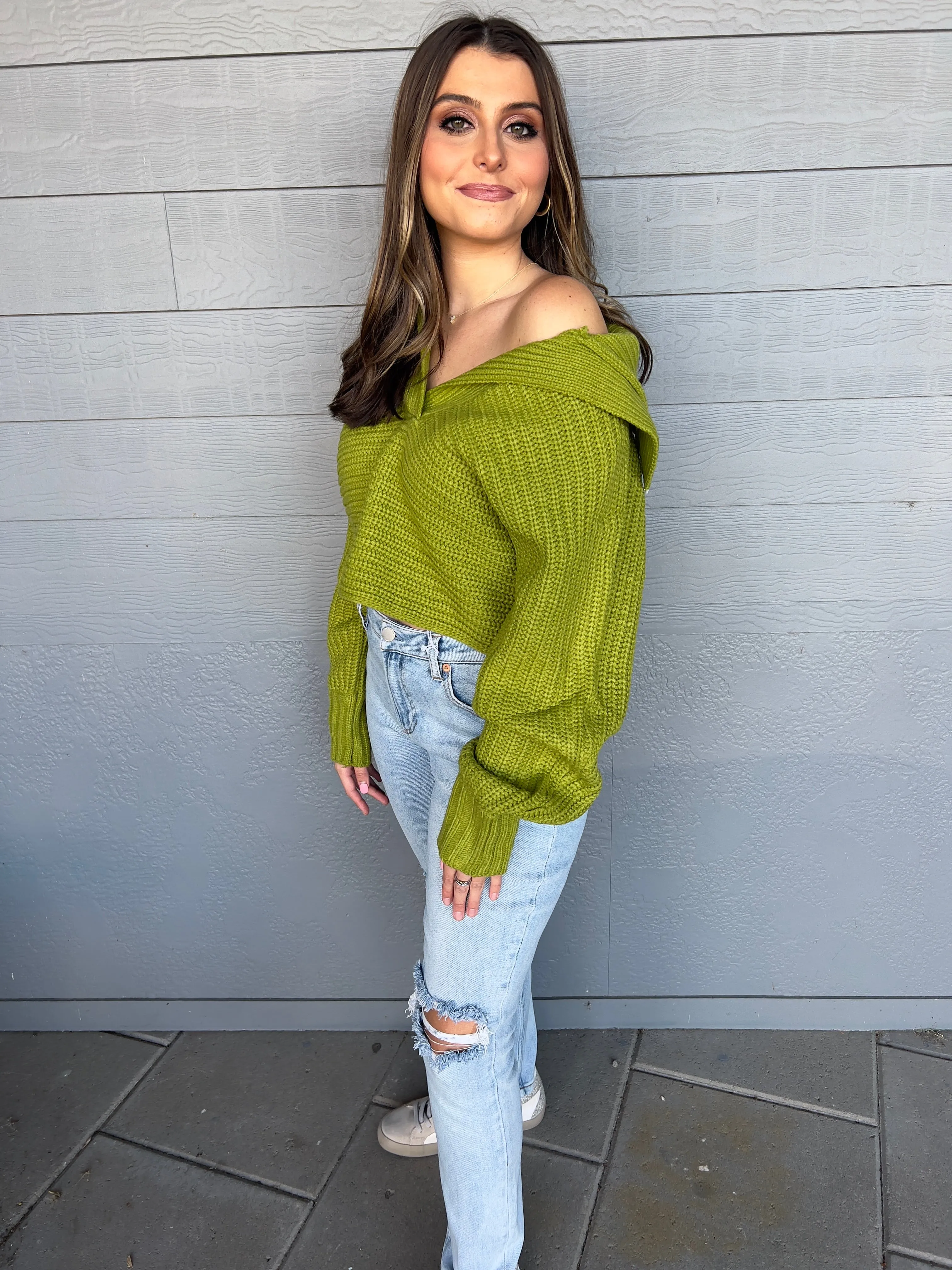 Preston Drama Collar Sweater