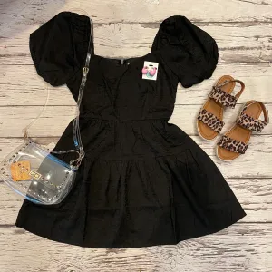 Puff Sleeve Black Dress