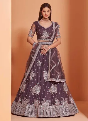 Purple Heavy Floral Embroidered Stylish Lehenga Choli