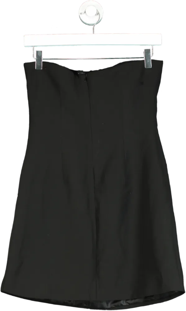 Quiz Black Strapless Button-Front Dress UK 8