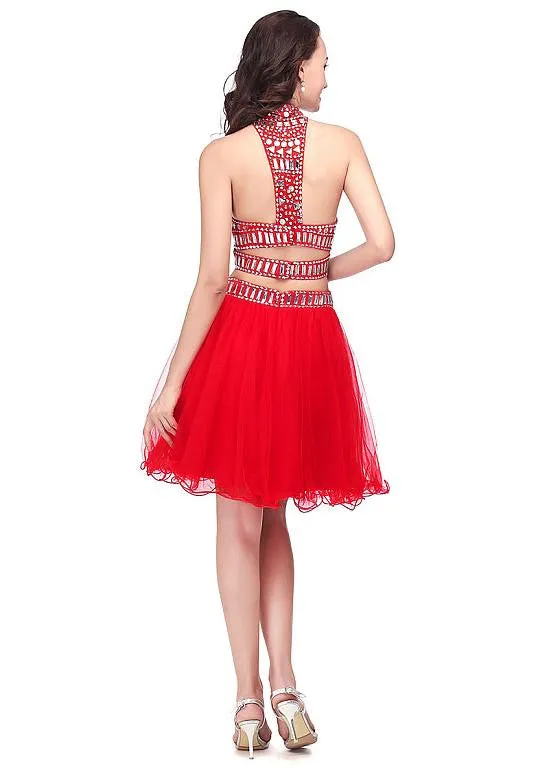 Red Two-piece Homecoming Dress