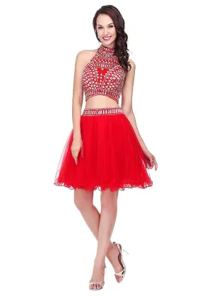 Red Two-piece Homecoming Dress