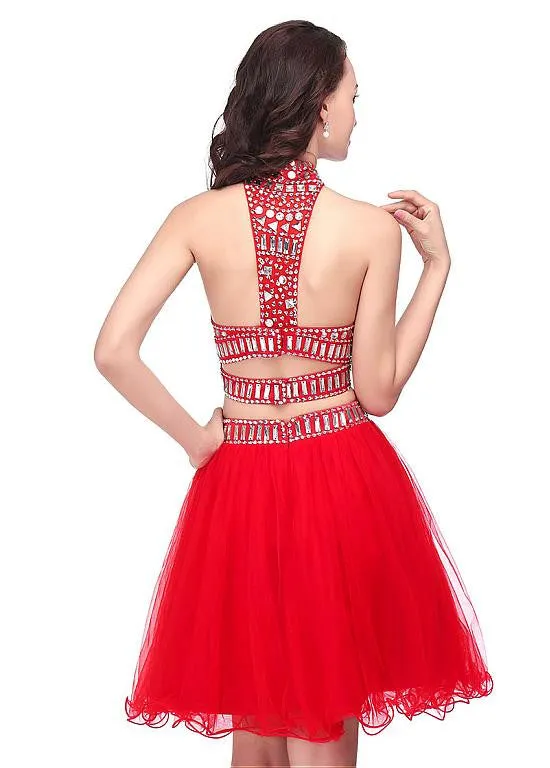 Red Two-piece Homecoming Dress