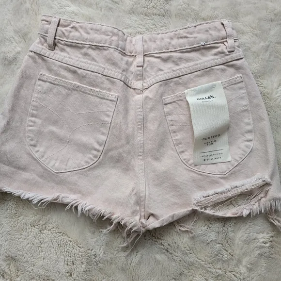 Rolla's Pink Distressed Denim Shorts