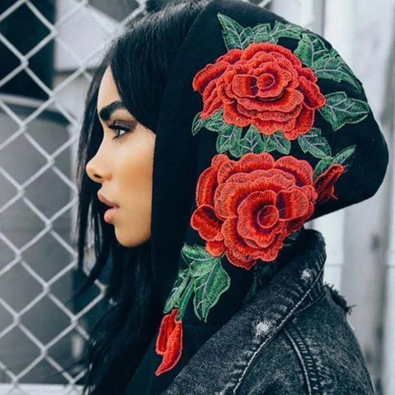 Rose Embroidery Hoodie
