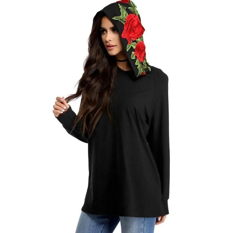 Rose Embroidery Hoodie