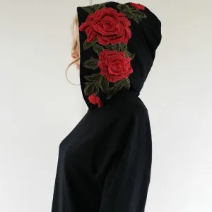 Rose Embroidery Hoodie