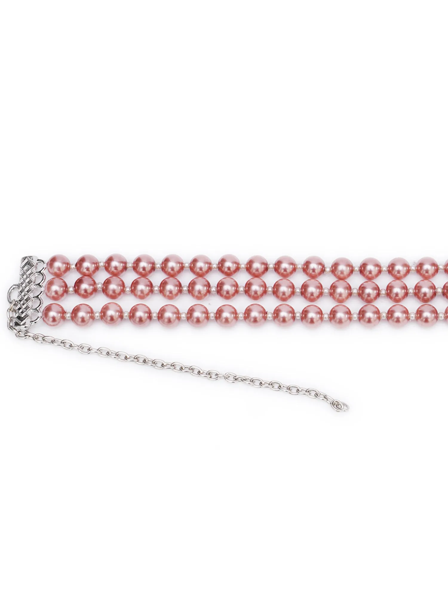 Rose Gold Pearl Beaded Choker Necklace