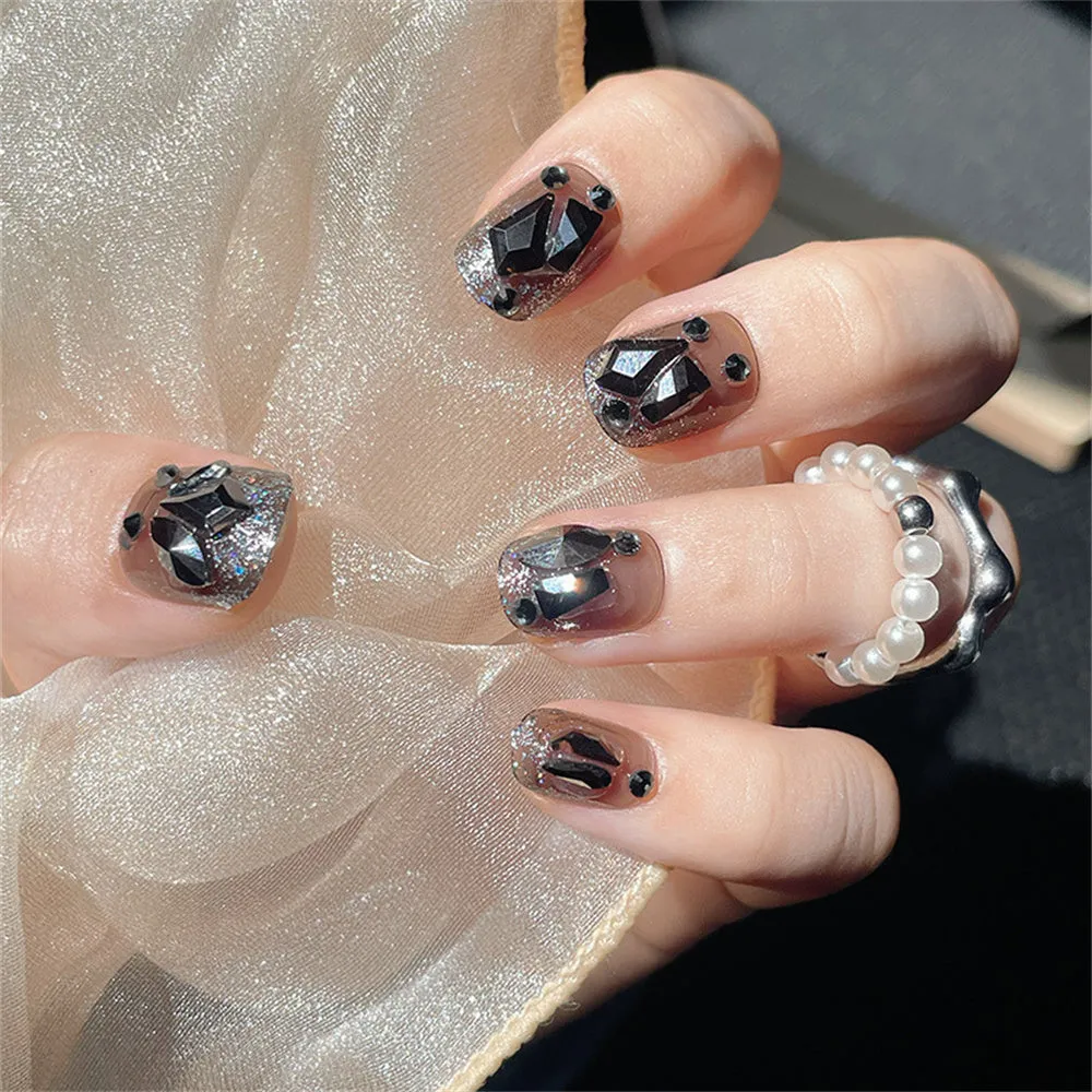 Round Bright black mineral black shaped diamond