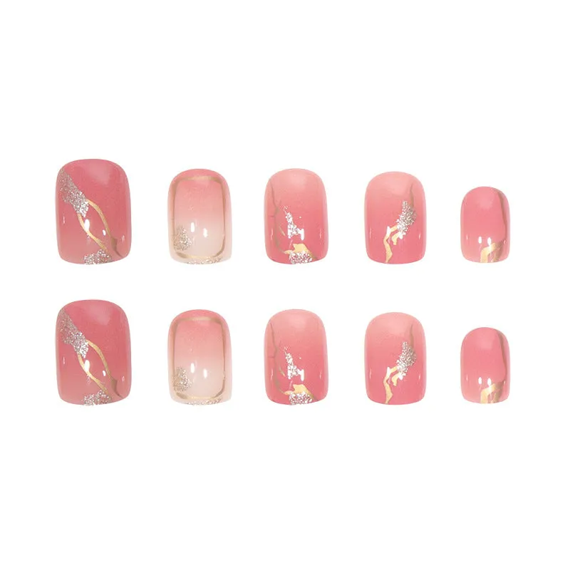 Round pink&gold stripe