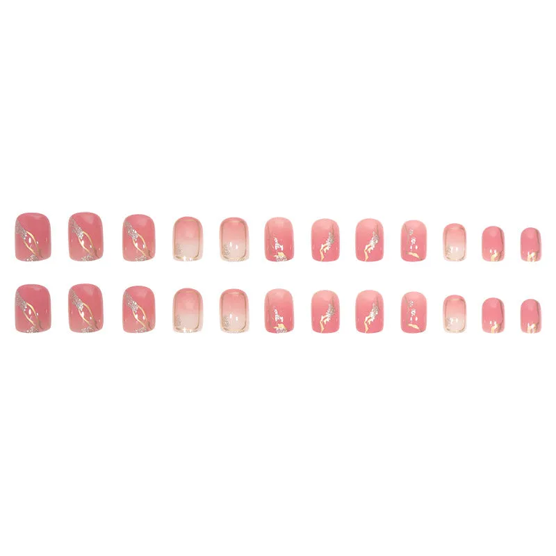Round pink&gold stripe