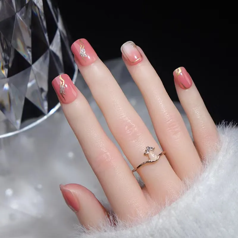 Round pink&gold stripe
