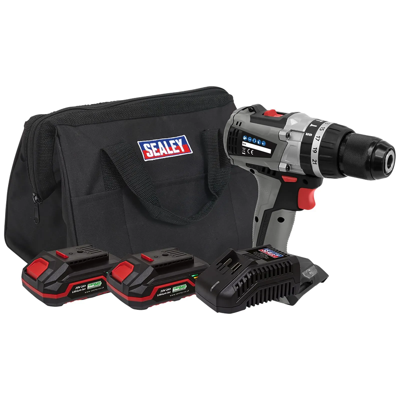 Sealey Premier Brushless Combi Drill Kit Ø13mm 20V SV20 Series - 2 Batteries