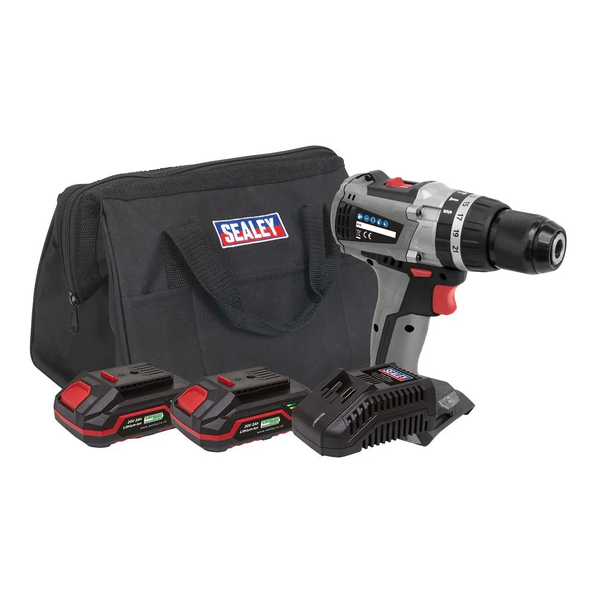 Sealey Premier Brushless Combi Drill Kit Ø13mm 20V SV20 Series - 2 Batteries