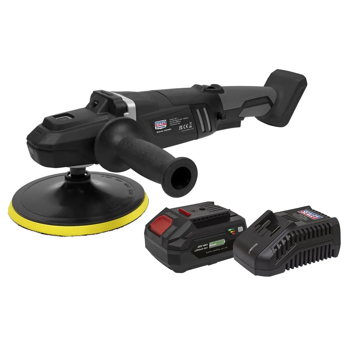 Sealey Premier Brushless Rotary Polisher Kit Ø180mm 20V 4Ah SV20 Series