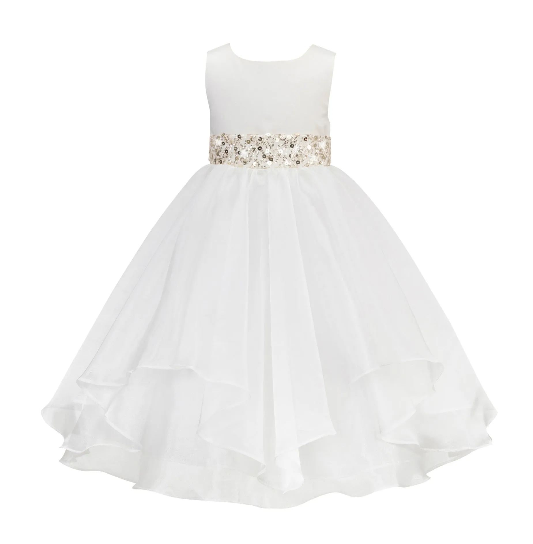Sequin Ruffles Organza Flower Girl Dress Toddler Wedding Pageant Party Recital Special Event 012S(2)