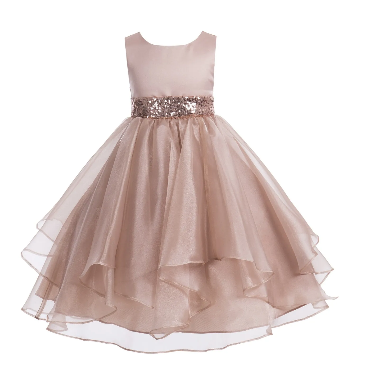 Sequin Ruffles Organza Flower Girl Dress Toddler Wedding Pageant Party Recital Special Event 012S(2)