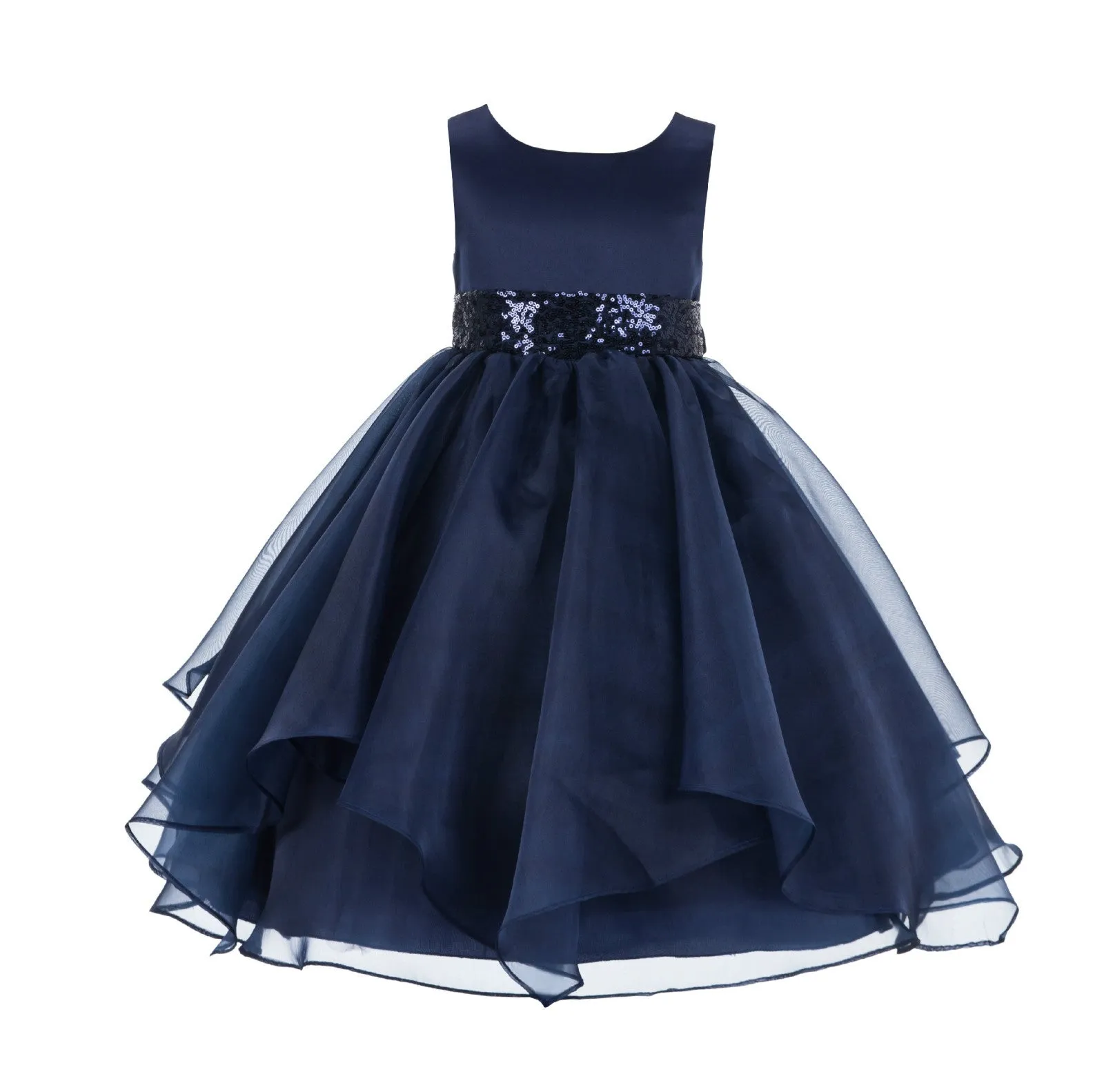 Sequin Ruffles Organza Flower Girl Dress Toddler Wedding Pageant Party Recital Special Event 012S(2)