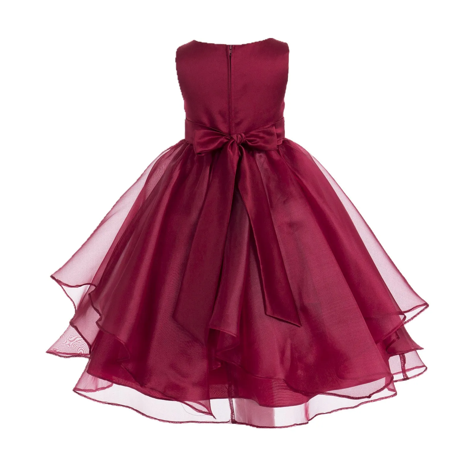 Sequin Ruffles Organza Flower Girl Dress Toddler Wedding Pageant Party Recital Special Event 012S(2)