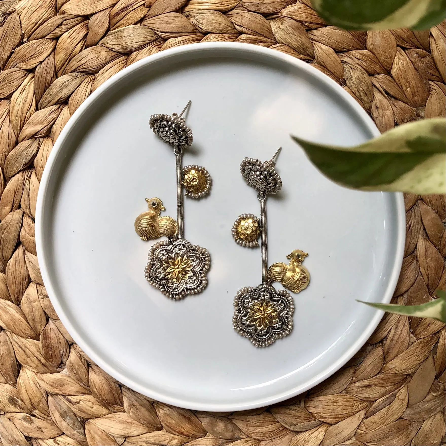 Sheetal Zaveri   I   Pakhi Earrings Hancrafted Earrings, Natural pearls used.  SZ-E66