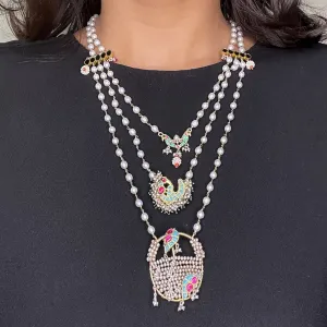 Sheetal Zaveri   I   Rysa Layered Hancrafted Earrings, Natural pearls used.  SZ-N38
