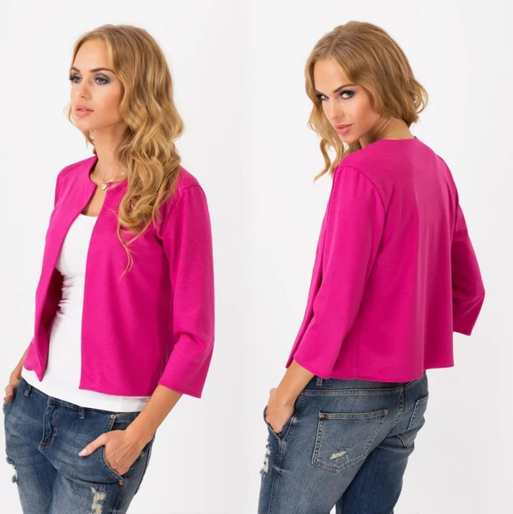 Solid No-Breasted Blazer