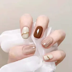 Square nude tinged with white coffee