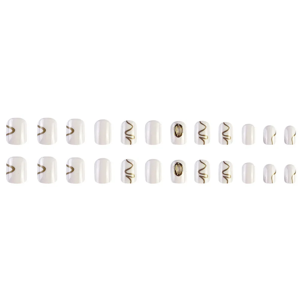 Square snow-white gold lines