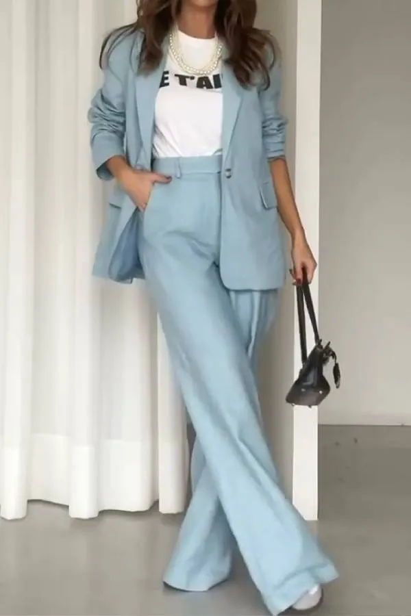 Stylish Gilet And Blazer Three Pieces Set
