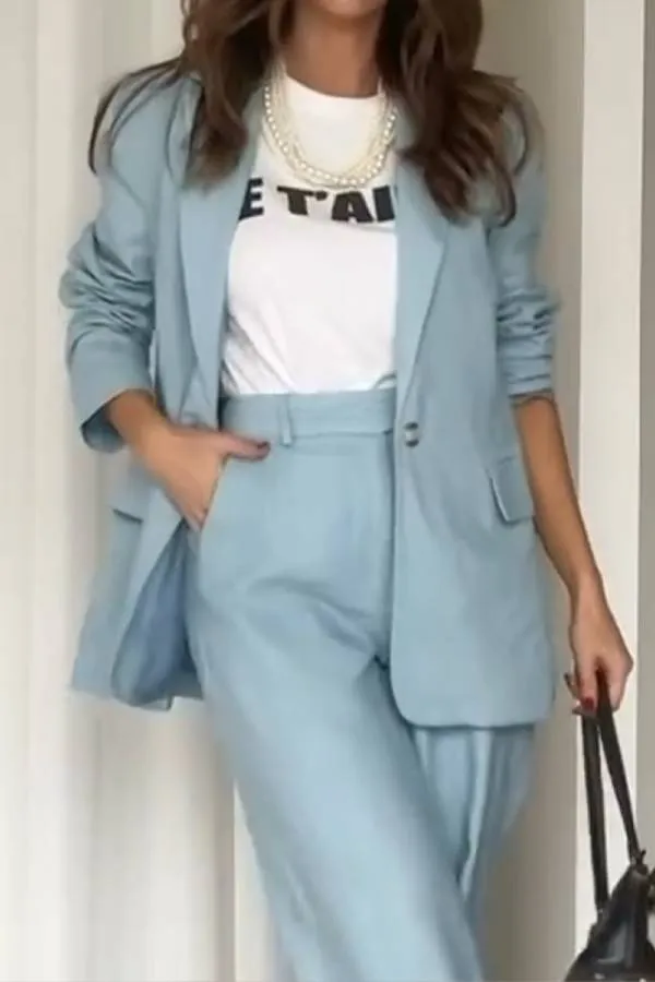 Stylish Gilet And Blazer Three Pieces Set
