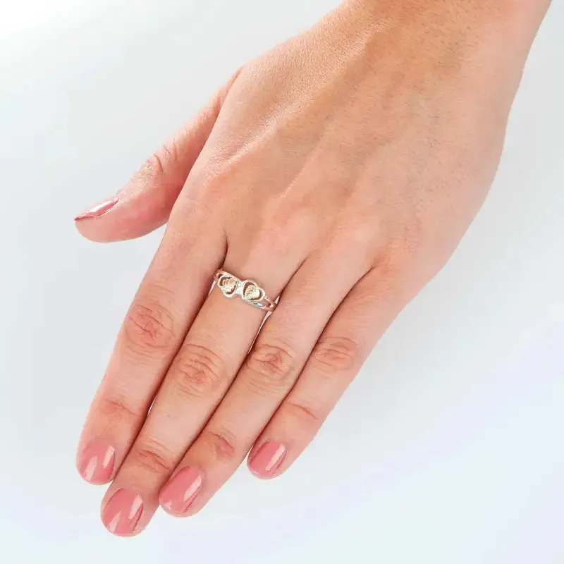 Stylish Heart - Sterling Silver Black Hills Gold Ring