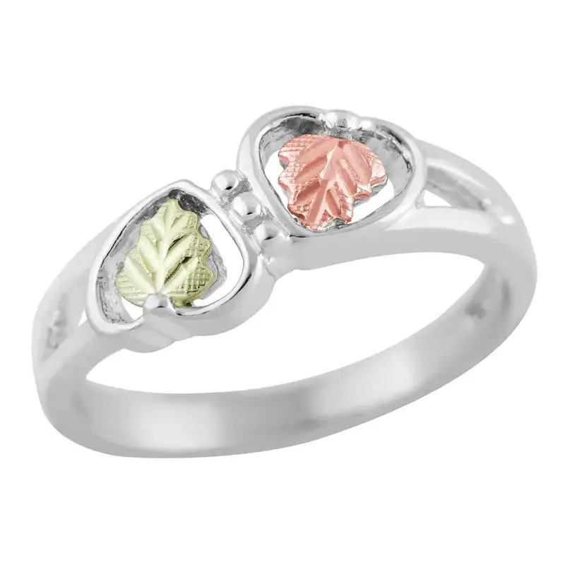 Stylish Heart - Sterling Silver Black Hills Gold Ring