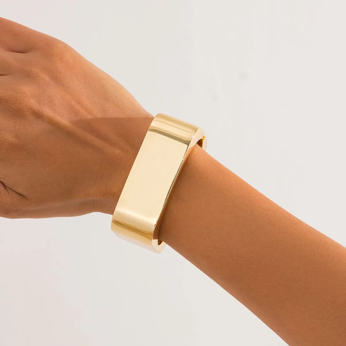 Stylish Metallic Square Wide Cuff Bangle Bracelet
