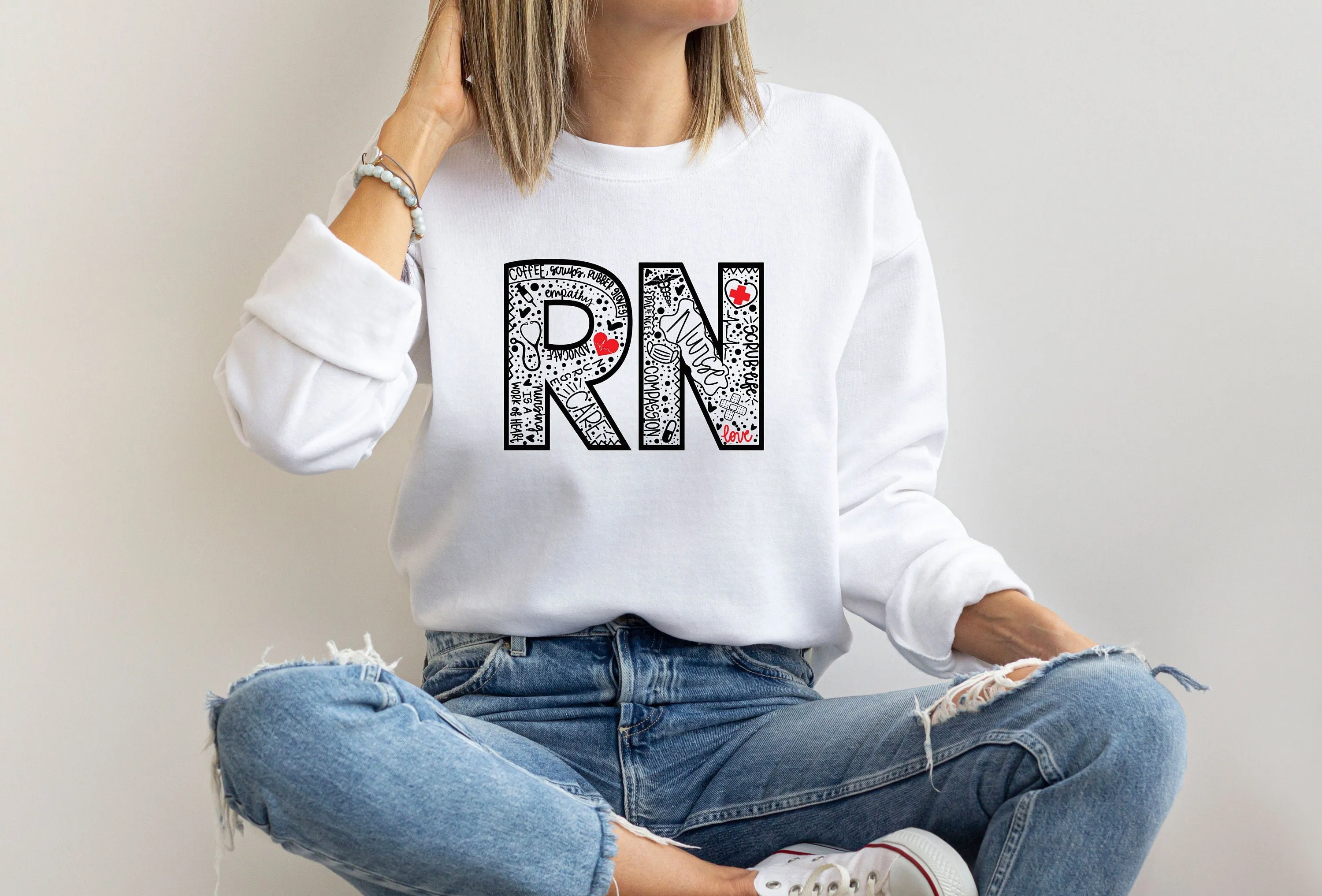Stylish RN Sweatshirt for Nurse